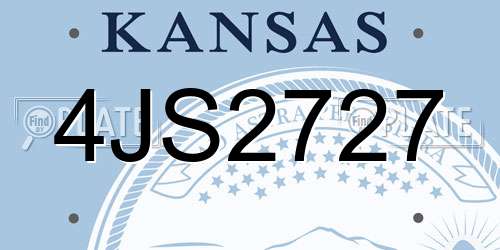 4JS2727 Kansas License Plate