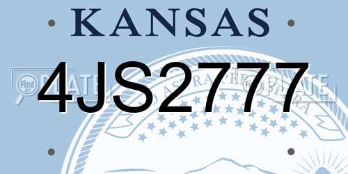 4JS2777 Kansas License Plate