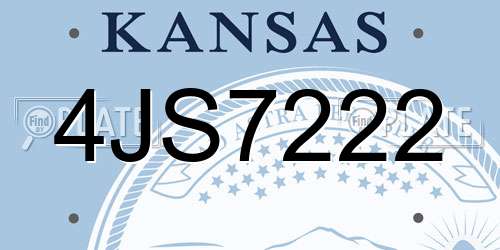 4JS7222 Kansas License Plate
