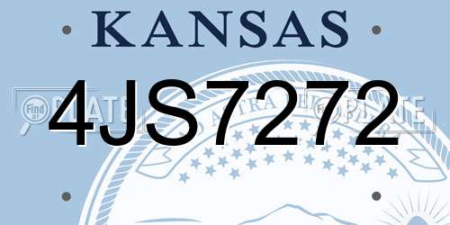 4JS7272 Kansas License Plate