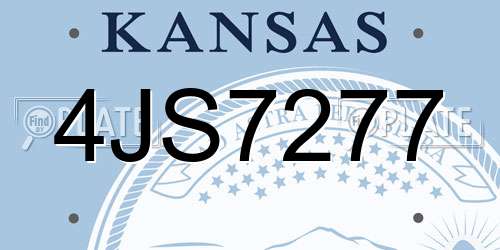 4JS7277 Kansas License Plate