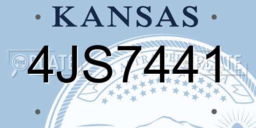 4JS7441 Kansas License Plate