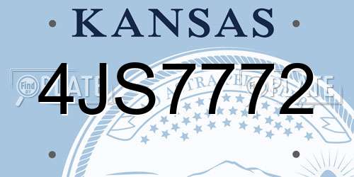 4JS7772 Kansas License Plate