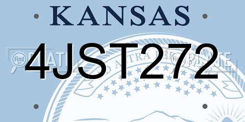 4JST272 Kansas License Plate