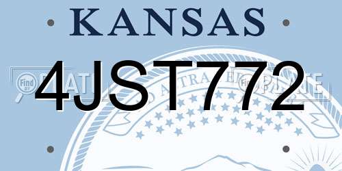 4JST772 Kansas License Plate