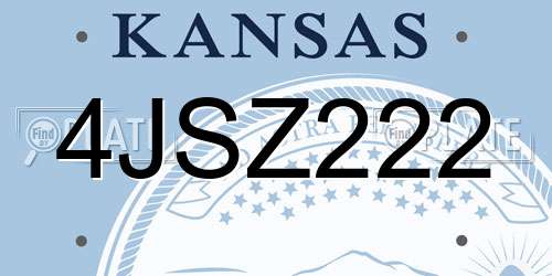4JSZ222 Kansas License Plate