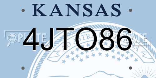 4JTO86 Kansas License Plate
