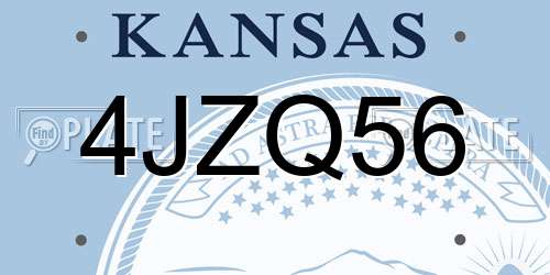 4JZQ56 Kansas License Plate