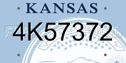 4K57372 Kansas License Plate