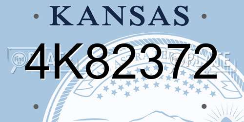 4K82372 Kansas License Plate