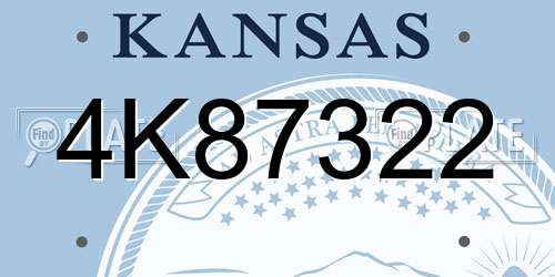 4K87322 Kansas License Plate