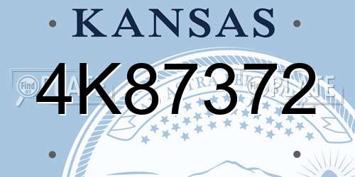 4K87372 Kansas License Plate
