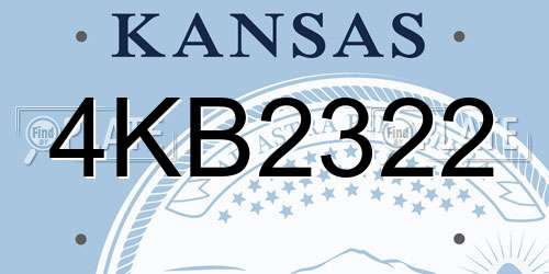 4KB2322 Kansas License Plate