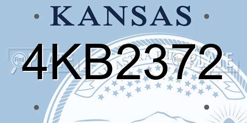 4KB2372 Kansas License Plate
