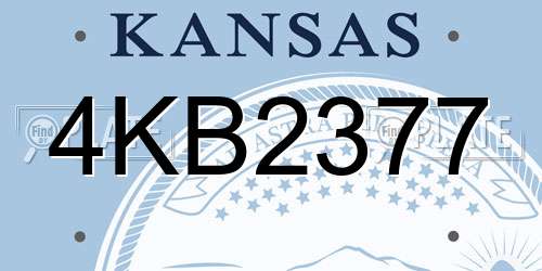 4KB2377 Kansas License Plate