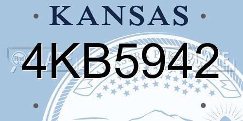 4KB5942 Kansas License Plate