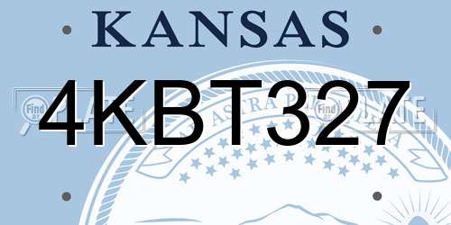 4KBT327 Kansas License Plate