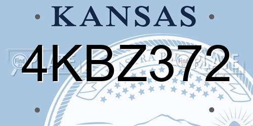 4KBZ372 Kansas License Plate