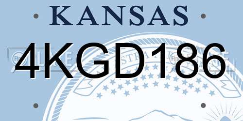 4KGD186 Kansas License Plate