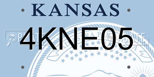 4KNE05 Kansas License Plate