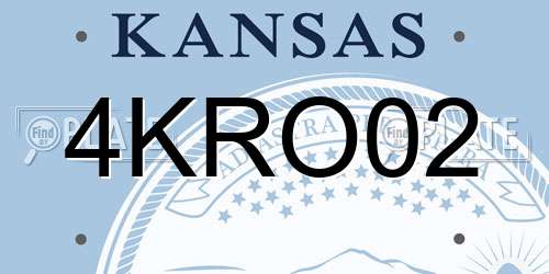 4KRO02 Kansas License Plate
