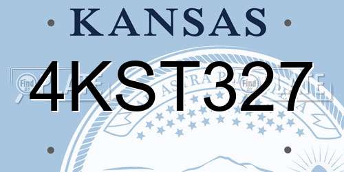 4KST327 Kansas License Plate