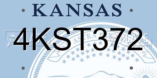 4KST372 Kansas License Plate