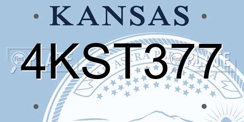 4KST377 Kansas License Plate