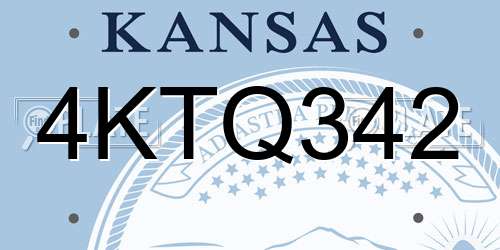4KTQ342 Kansas License Plate