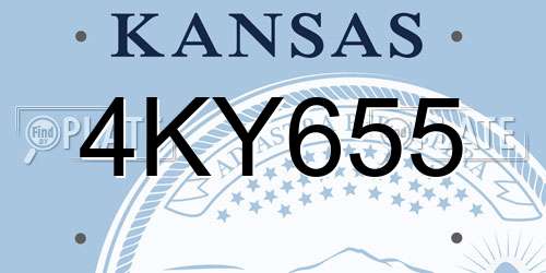 4KY655 Kansas License Plate