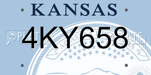 4KY658 Kansas License Plate