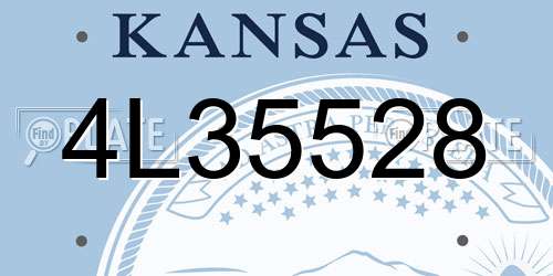 4L35528 Kansas License Plate