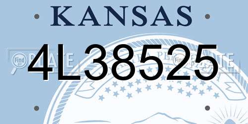 4L38525 Kansas License Plate
