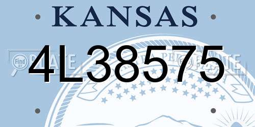 4L38575 Kansas License Plate