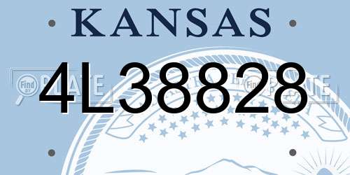 4L38828 Kansas License Plate