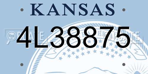 4L38875 Kansas License Plate
