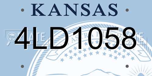 4LD1058 Kansas License Plate