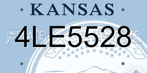 4LE5528 Kansas License Plate