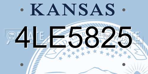 4LE5825 Kansas License Plate