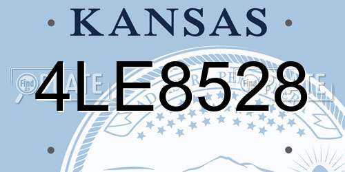4LE8528 Kansas License Plate