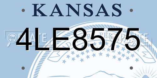 4LE8575 Kansas License Plate