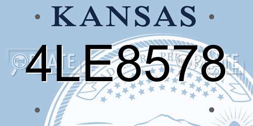 4LE8578 Kansas License Plate