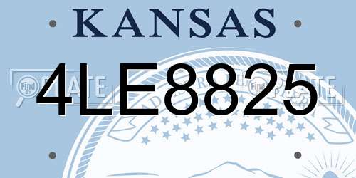 4LE8825 Kansas License Plate