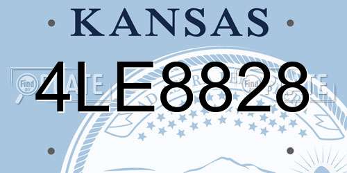4LE8828 Kansas License Plate