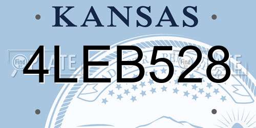 4LEB528 Kansas License Plate