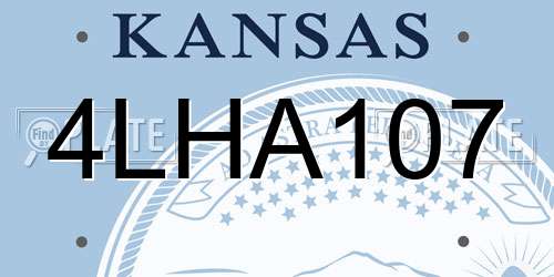 4LHA107 Kansas License Plate