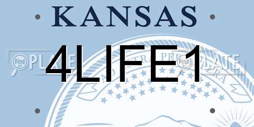 4LIFE1 Kansas License Plate