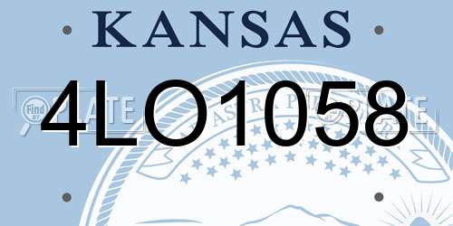 4LO1058 Kansas License Plate