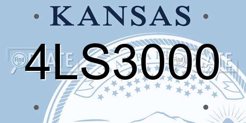 4LS3000 Kansas License Plate