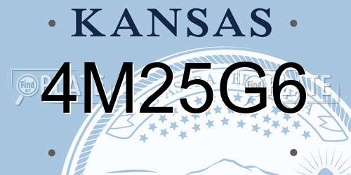 4M25G6 Kansas License Plate